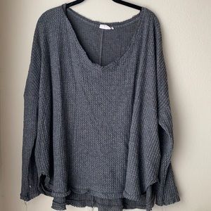 Urban Outfitters Gray Waffle Sweater